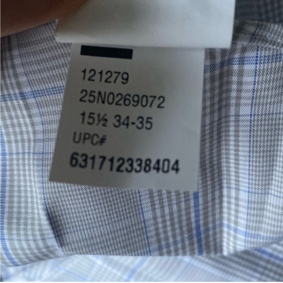 NWT Chaps Regular Fit Dress Shirt, Stretch collar, Non Iron, Size 15.5” 34/35 - Picture 11 of 15